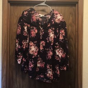 Long-Sleeved Floral Top